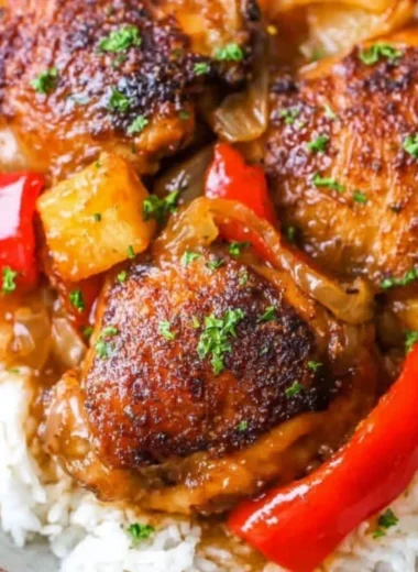 Delicious Slow Cooker Hawaiian Pineapple Chicken with vibrant colors and flavors.
