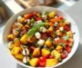 Chopped Peach Caprese Salad