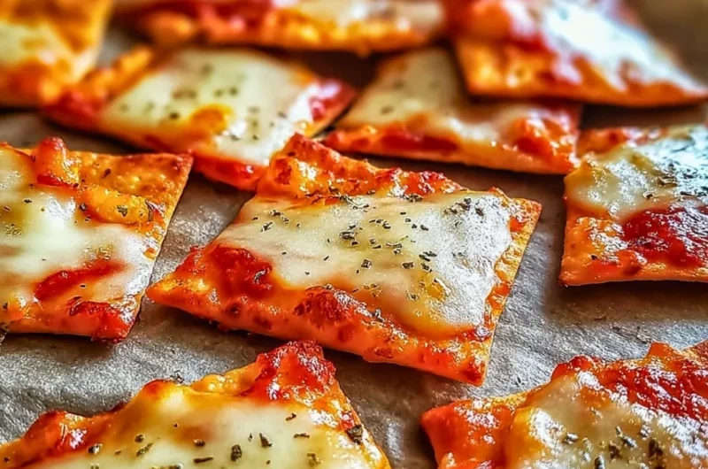 Crispy pizza chips served in a bowl, perfect for a tasty snack adventure.