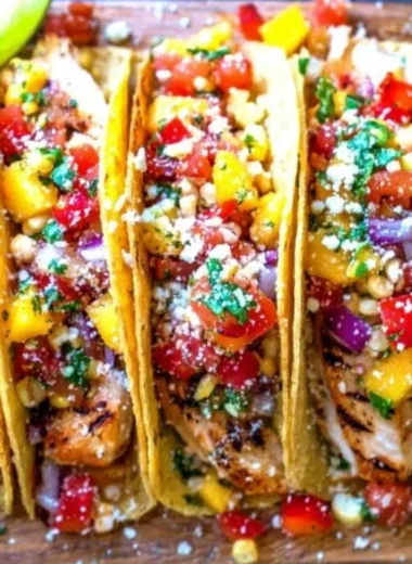 Homemade easy chicken tacos served with fresh ingredients and salsa
