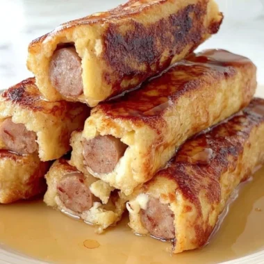 Delicious French Toast Roll-Ups filled with cream and topped with powdered sugar