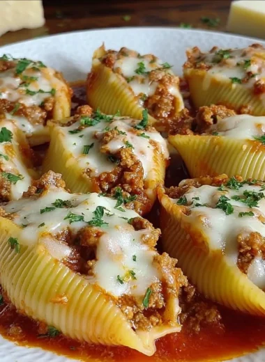 Delicious Loaded Bacon Cheeseburger Pasta topped with cheese and bacon