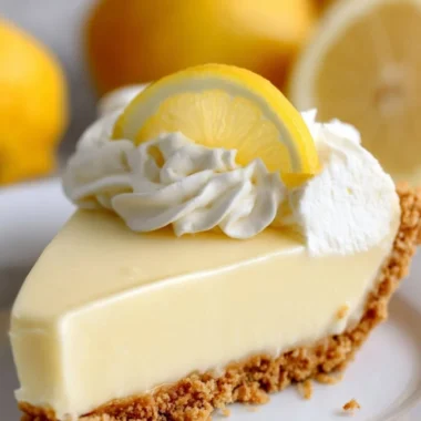 Magnolia Lemon Pie with a slice on a plate, showcasing its creamy lemon filling and crust