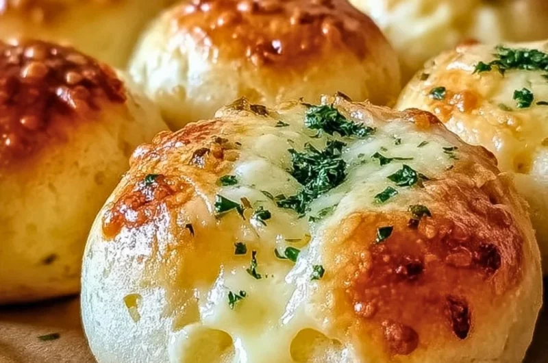 Pillsbury Biscuit Garlic Butter Cheese Bombs fresh out of the oven