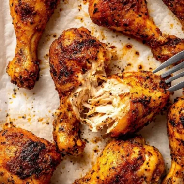 Delicious seasoned crispy chicken drumsticks on a plate