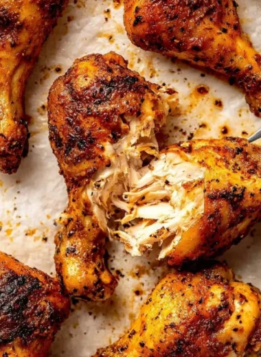 Delicious seasoned crispy chicken drumsticks on a plate