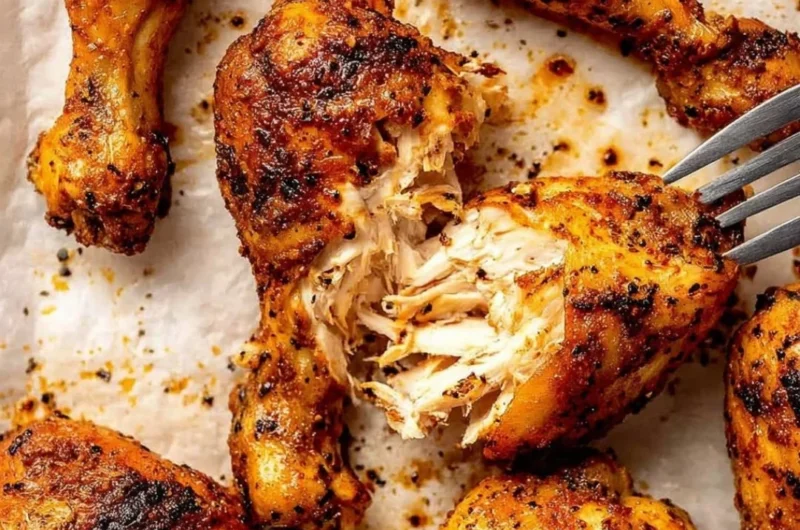 Delicious seasoned crispy chicken drumsticks on a plate