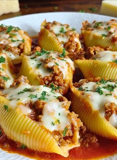 Delicious stuffed pasta shells filled with cheese and herbs