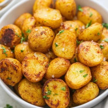 Crispy air fryer roasted potatoes served in a bowl