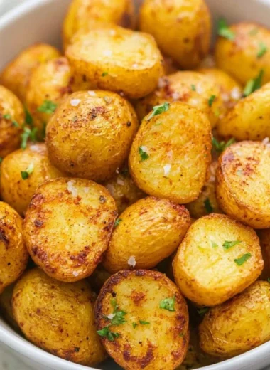 Crispy air fryer roasted potatoes served in a bowl