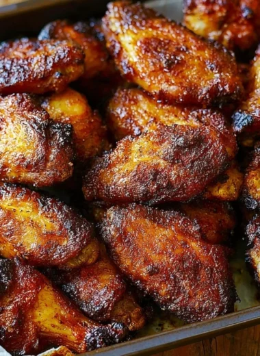 Crispy baked chicken wings served with dipping sauce