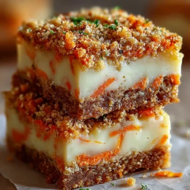 Delicious Carrot Cake Cream Cheese Bars with rich frosting served on a platter