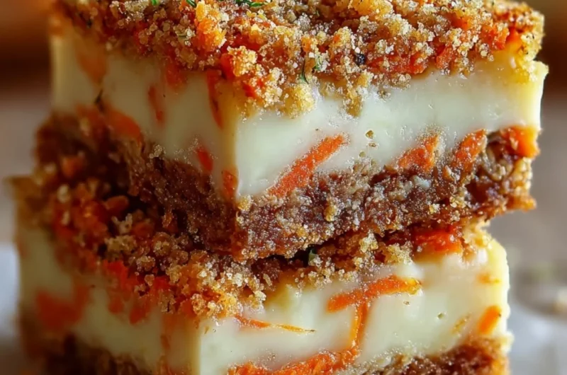 Delicious Carrot Cake Cream Cheese Bars with rich frosting served on a platter