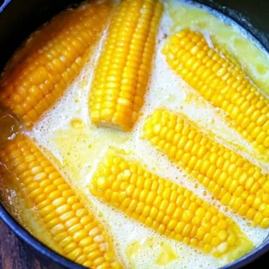 Freshly grilled corn on the cob ready to be served with butter and seasonings.