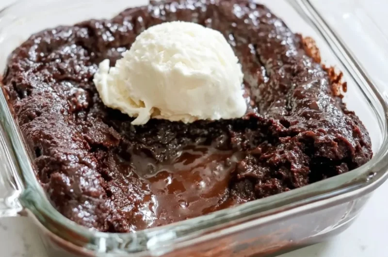 Delicious Cottage Cheese Lava Cake with a gooey center served on a plate.