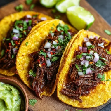 Easy chuck roast tacos served with fresh toppings and tortillas