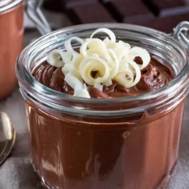 Delicious homemade chocolate pudding served in a bowl