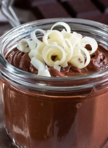 Delicious homemade chocolate pudding served in a bowl