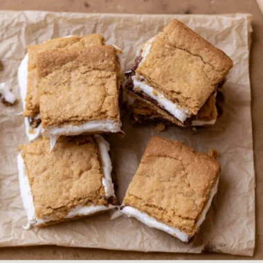 Delicious S'mores cookie bars with chocolate, graham crackers, and marshmallows