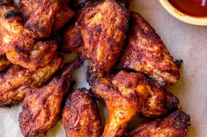Delicious Traeger smoked chicken wings with a crispy skin and smoky flavor