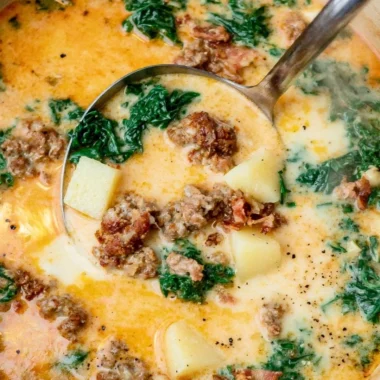 Olive Garden style Zuppa Toscana soup bowl, hearty and delicious recipe.