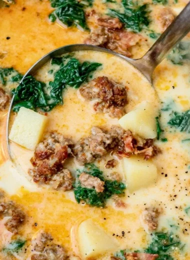 Olive Garden style Zuppa Toscana soup bowl, hearty and delicious recipe.