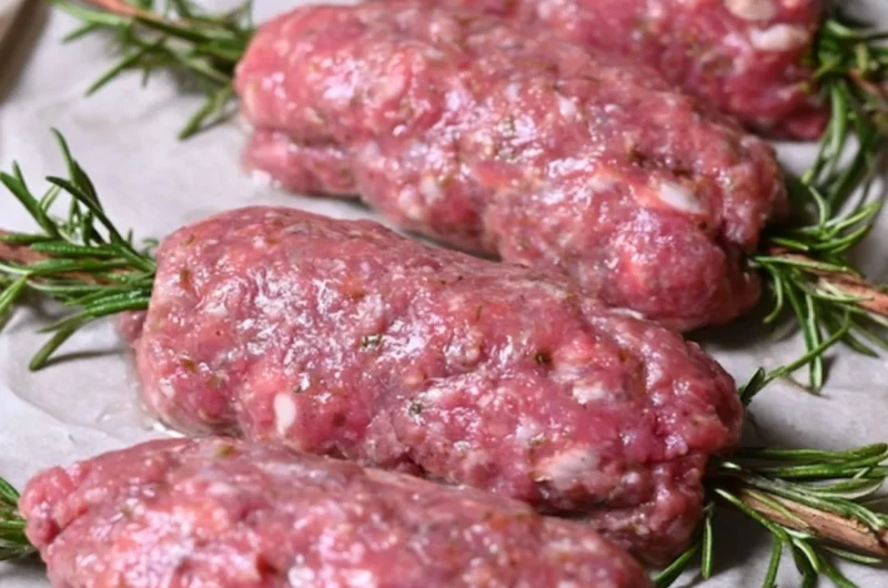 Delicious lamb koftas with rosemary served on a plate