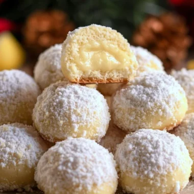 Bright and buttery lemon cream snowball cookies on a festive table