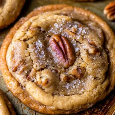Delicious thick and chewy butter pecan cookies with crunchy pecans