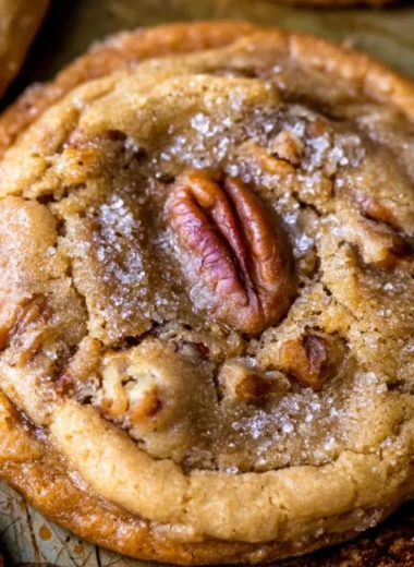 Delicious thick and chewy butter pecan cookies with crunchy pecans