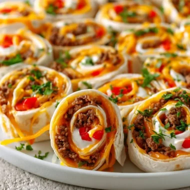 Delicious rolled pinwheels filled with fresh ingredients and flavors.