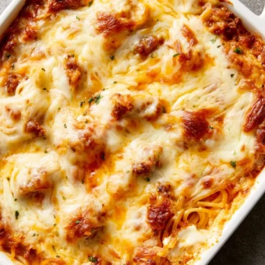 Delicious Million Dollar Spaghetti dish with layers of flavor
