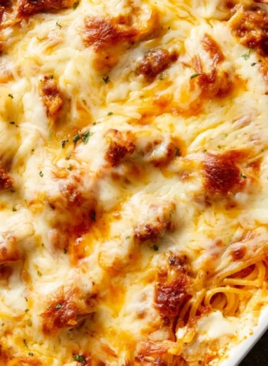 Delicious Million Dollar Spaghetti dish with layers of flavor