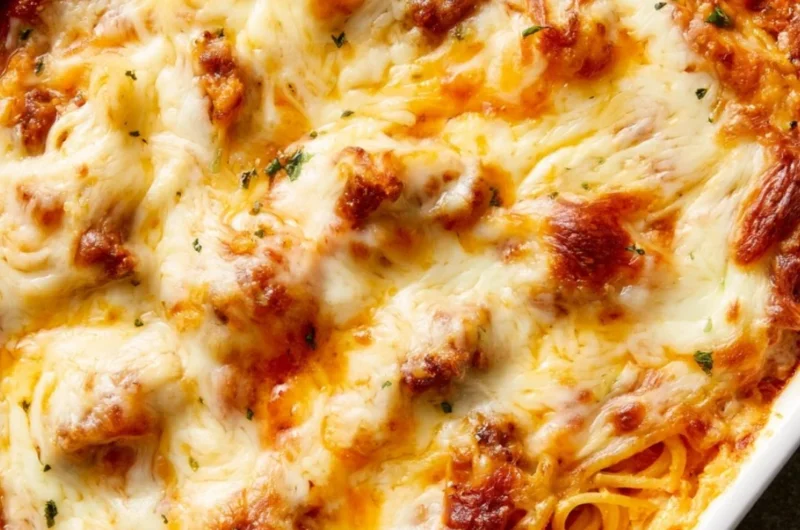 Delicious Million Dollar Spaghetti dish with layers of flavor