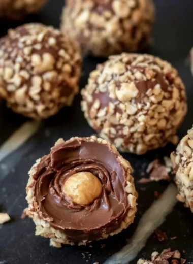 Delicious no bake chocolate hazelnut truffles recipe with creamy filling