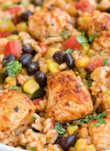 Healthy Southwest Chicken and Rice Bowls with vibrant ingredients